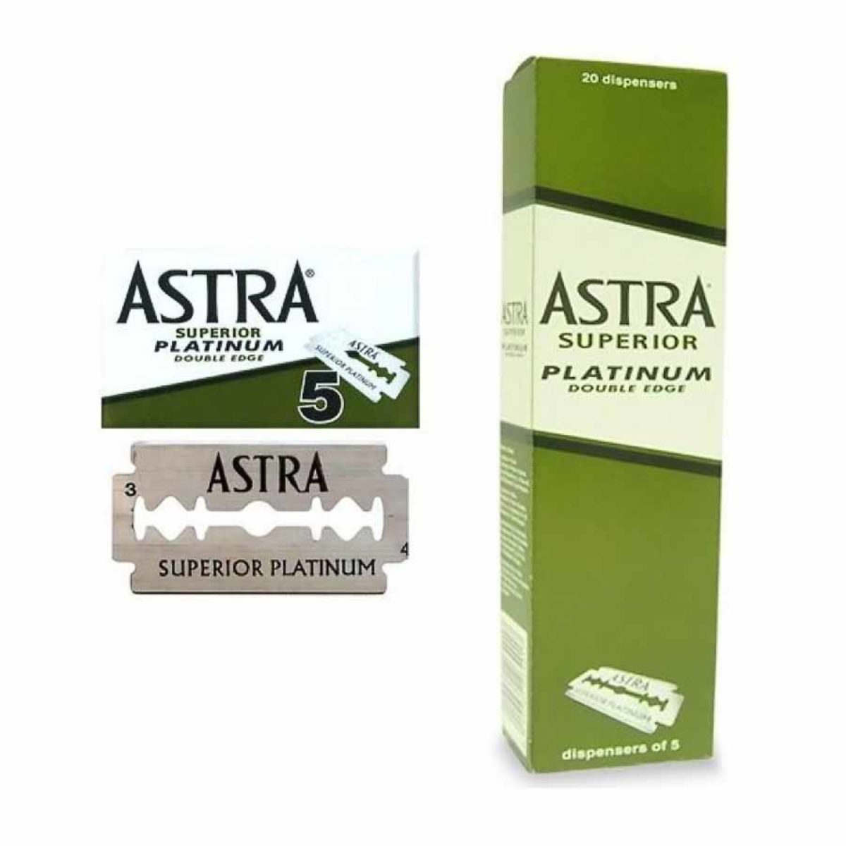 Astra Lama Platinum, 20 Dispenser, 100 Lame da barba - Mica Distribuzione